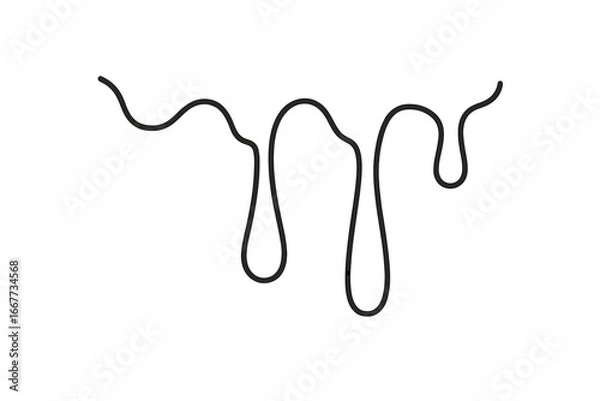 Fototapeta Dripping liquid outline illustration. Melt drop graphic element. Flowing paint, chocolate or slime. Current liquid, stains, inks. Minimalist black line vector design isolated.