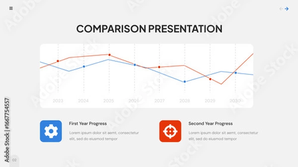 Fototapeta Comparison Analysis Report Infographics