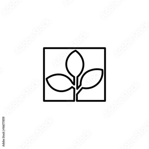 Obraz Leaf vector line art icon