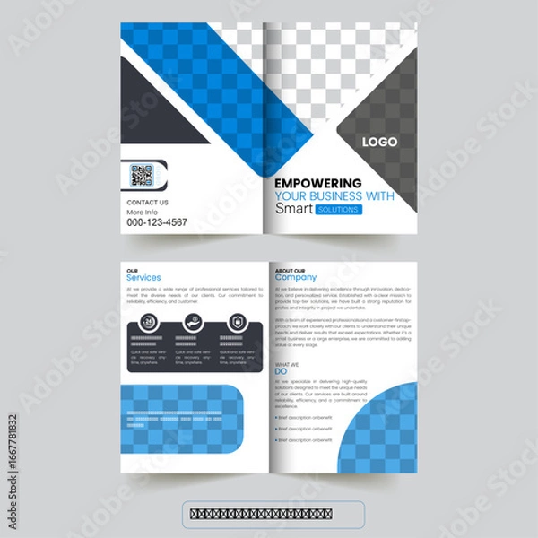 Fototapeta bifold brochure design. business bifold brochure design.
