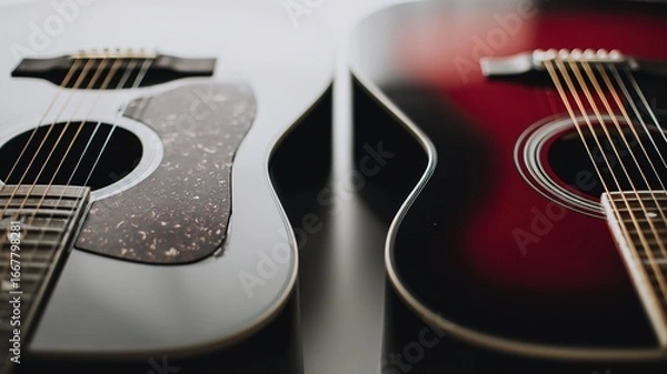 Obraz アコースティックギターを左右対称に配置し、視覚的に印象的な楽曲を創り出しました。