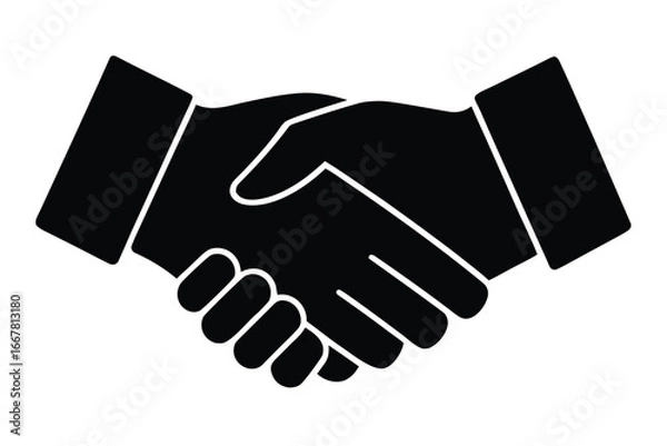 Obraz handshake vector icon silhouette