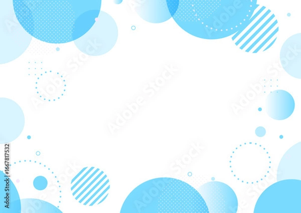 Obraz 幾何学 円 グラフィック フレーム 背景素材 青