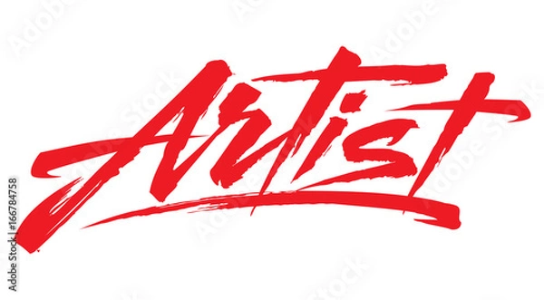Obraz Single word Artist. Design element. Dry brush Lettering. Can be used as an element of your logotype