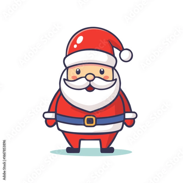 Fototapeta Smiling cartoon character of a jolly Santa Claus in festive attire