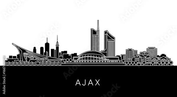 Fototapeta Minimalist Black and White Ajax Ontario Skyline