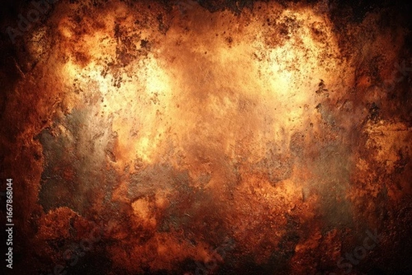 Fototapeta Fiery, textured, rusty metal surface