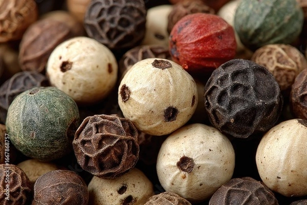 Fototapeta Close-up of various peppercorns