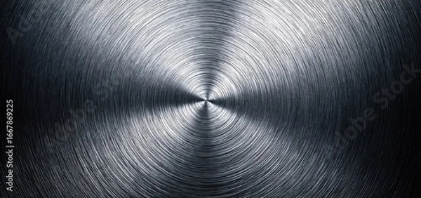 Fototapeta Polished metal surface with concentric circles