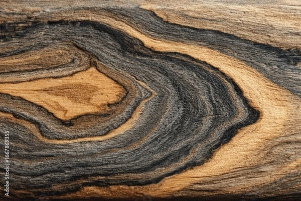 Fototapeta Intricate wood grain pattern, dark and light tones