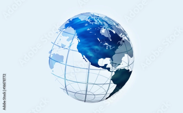 Fototapeta 地球儀、アメリカ大陸