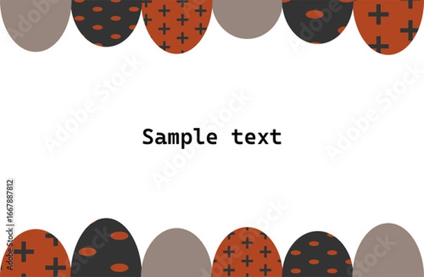 Fototapeta 幾何学模様の凸凹フレームオレンジ