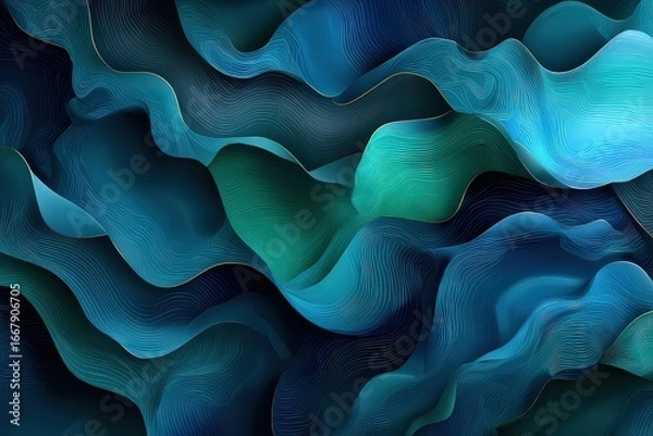 Fototapeta Abstract Background Design With Fluid Shapes And Gold Details