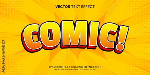 Obraz retro colorful comic cartoon editable text effect