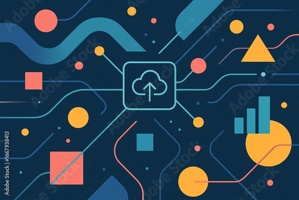 Obraz Colorful Network Connections Illustration