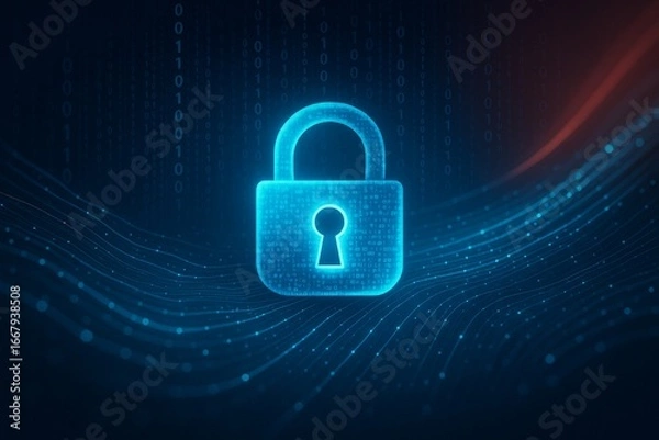 Obraz Cybersecurity Padlock Matrix