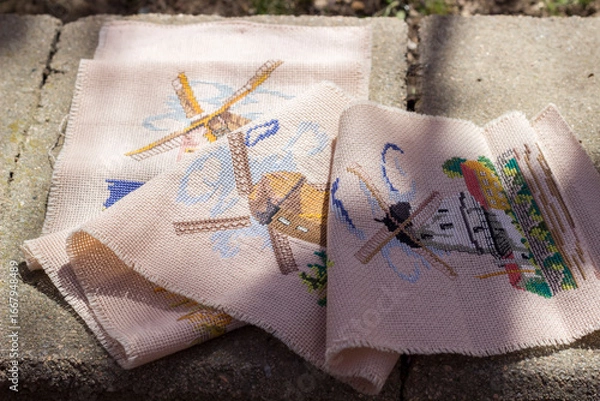 Obraz cross stitch on canvas