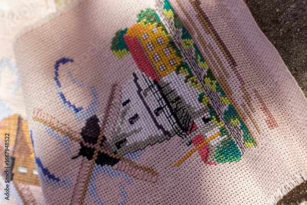 Obraz cross stitch on canvas