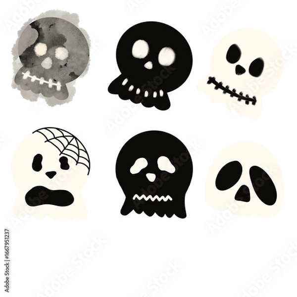 Obraz skulls and bones, Halloween