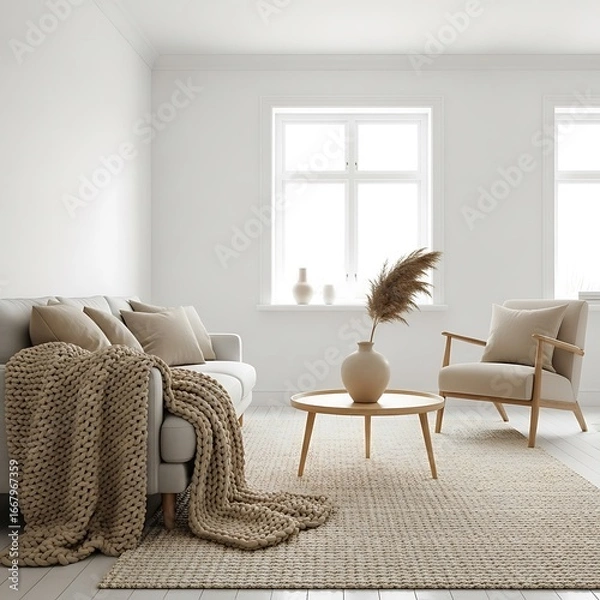 Fototapeta Modern minimalist living room (2)