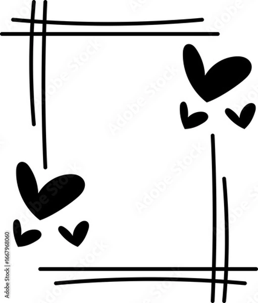 Obraz frame with hearts