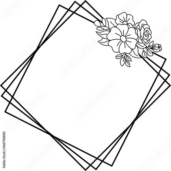 Obraz frame with flower