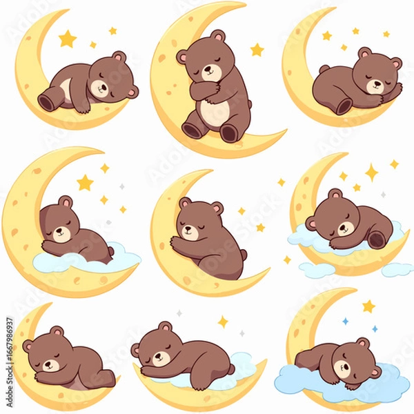 Obraz Cute seamless animal pattern with teddy bears 