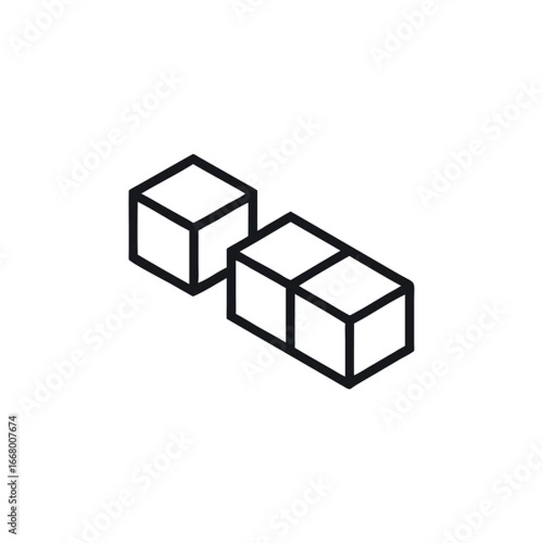Fototapeta Three Cubes Symbol Icon