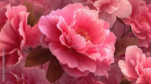 Obraz Pink Peony Bloom Closeup