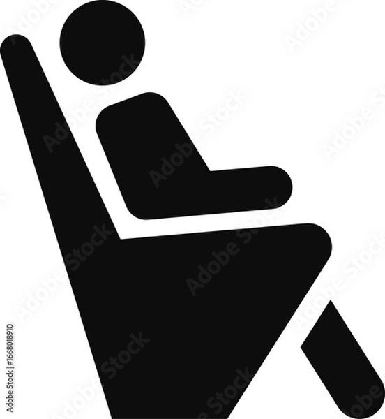Fototapeta Vector illustration of relax area (lounge) icon silhouette isolated on white background	