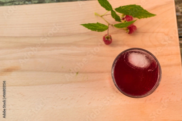 Obraz Summer refreshing fruit drink on a wooden table
