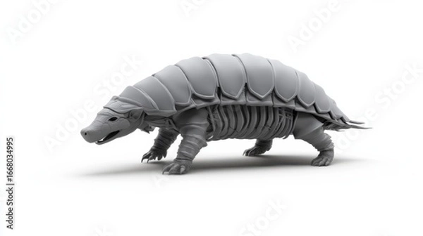 Fototapeta Futuristic armored creature with shell and mechanical design
