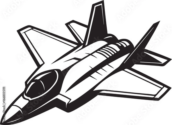 Obraz F35 Fighter Jet Silhouette Vector Illustration