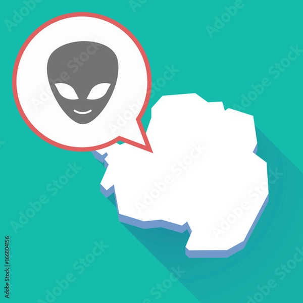 Fototapeta Long shadow Antarctica map with an alien face