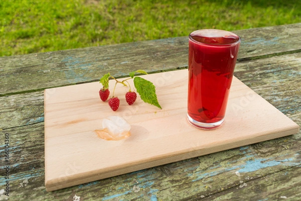 Obraz Summer refreshing fruit drink on a wooden table