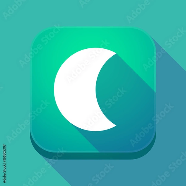 Obraz Long shadow app button with a moon