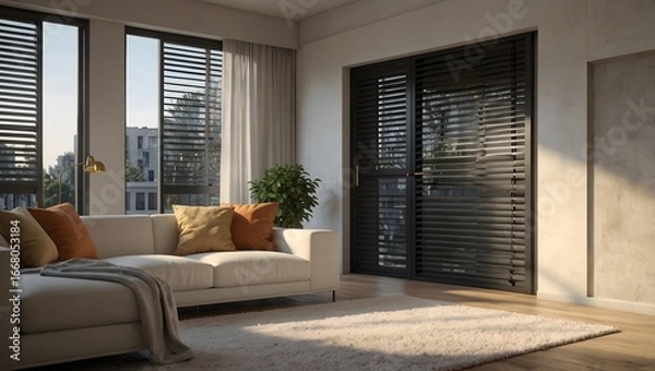 Obraz Luxury apartment with window shutter roller