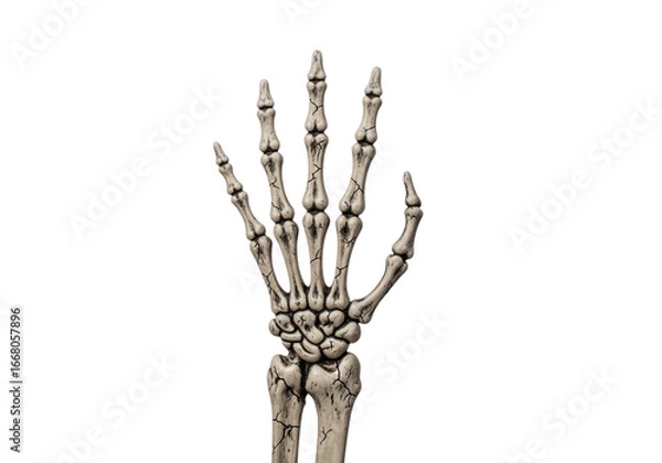 Fototapeta Skeleton hand isolated on transparent background