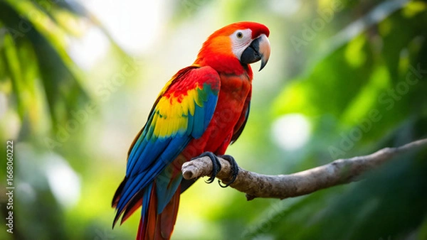 Obraz Colorful Scarlet Macaw Tropical Portrait