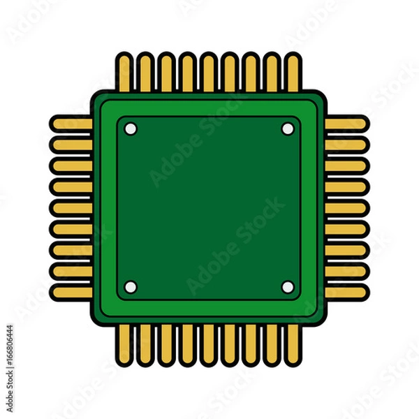 Fototapeta computer microchip circuit hardware element icon