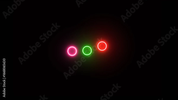 Obraz Glowing neon Typing loading dots animation. Three dot loading animation, Loading dots, Loading is indicated by a dot illustration