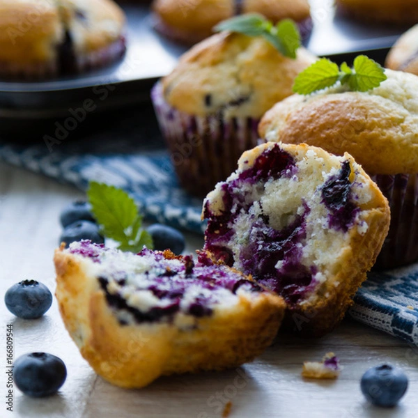 Obraz fresh blueberry muffin