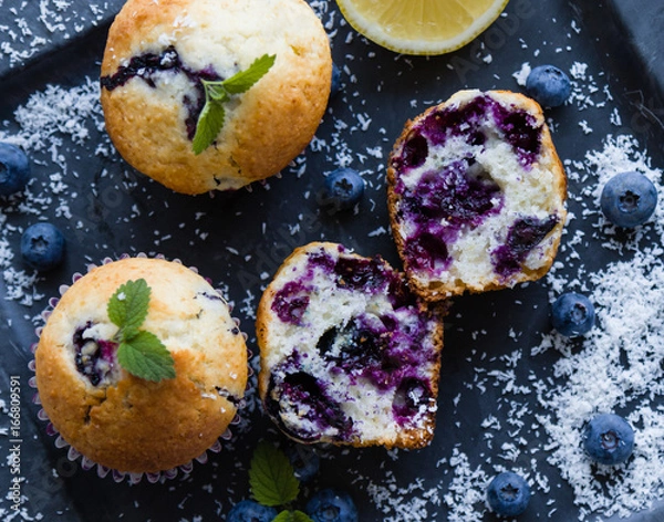 Obraz fresh blueberry muffin