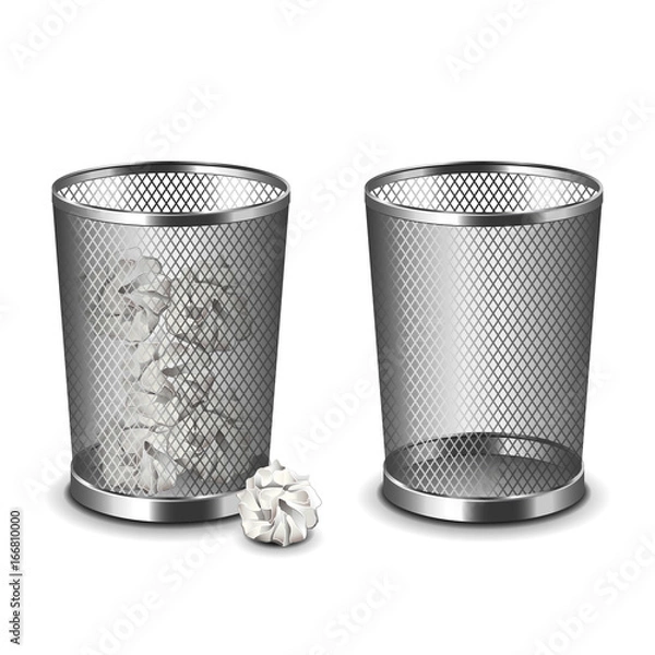 Fototapeta Office bin isolated on white vector