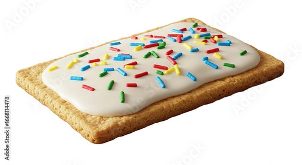 Obraz Pop tart with frosting on white transparent background, PNG