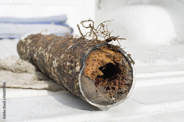 Obraz clogged sewer pipe