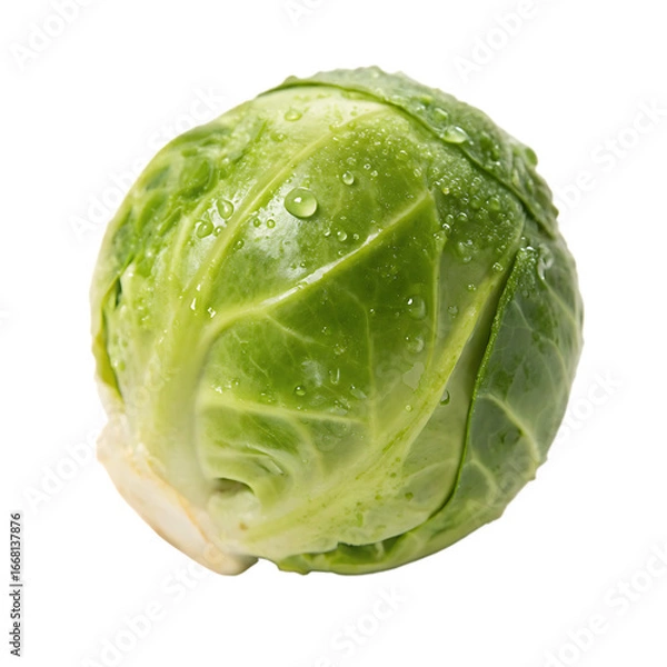 Fototapeta Single raw brussels sprout vegetable closeup isolated on a transparent background png