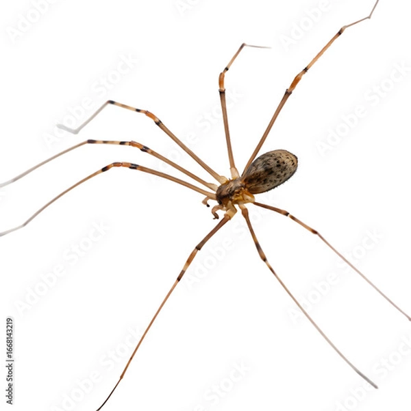 Fototapeta A daddy long legs spider with very thin legs isolated on a transparent background png