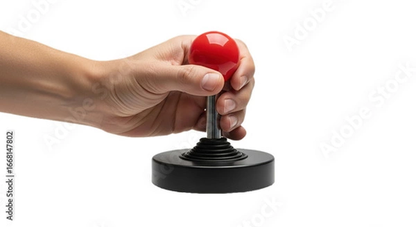 Obraz Hand with joystick on white transparent background, PNG