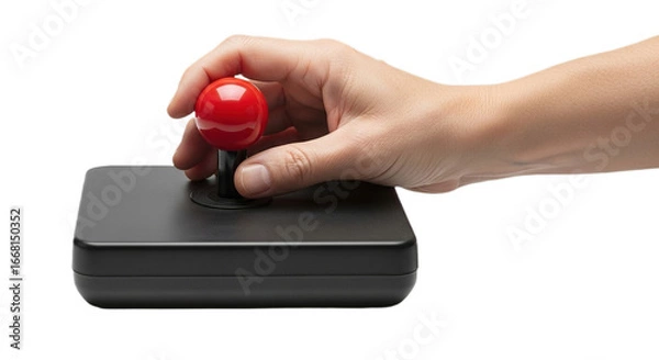 Fototapeta Hand with joystick on white transparent background, PNG